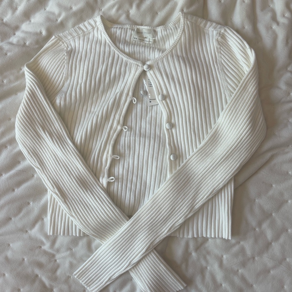 Urban Outfitters IVORY WHITE buttoned sweater NWT